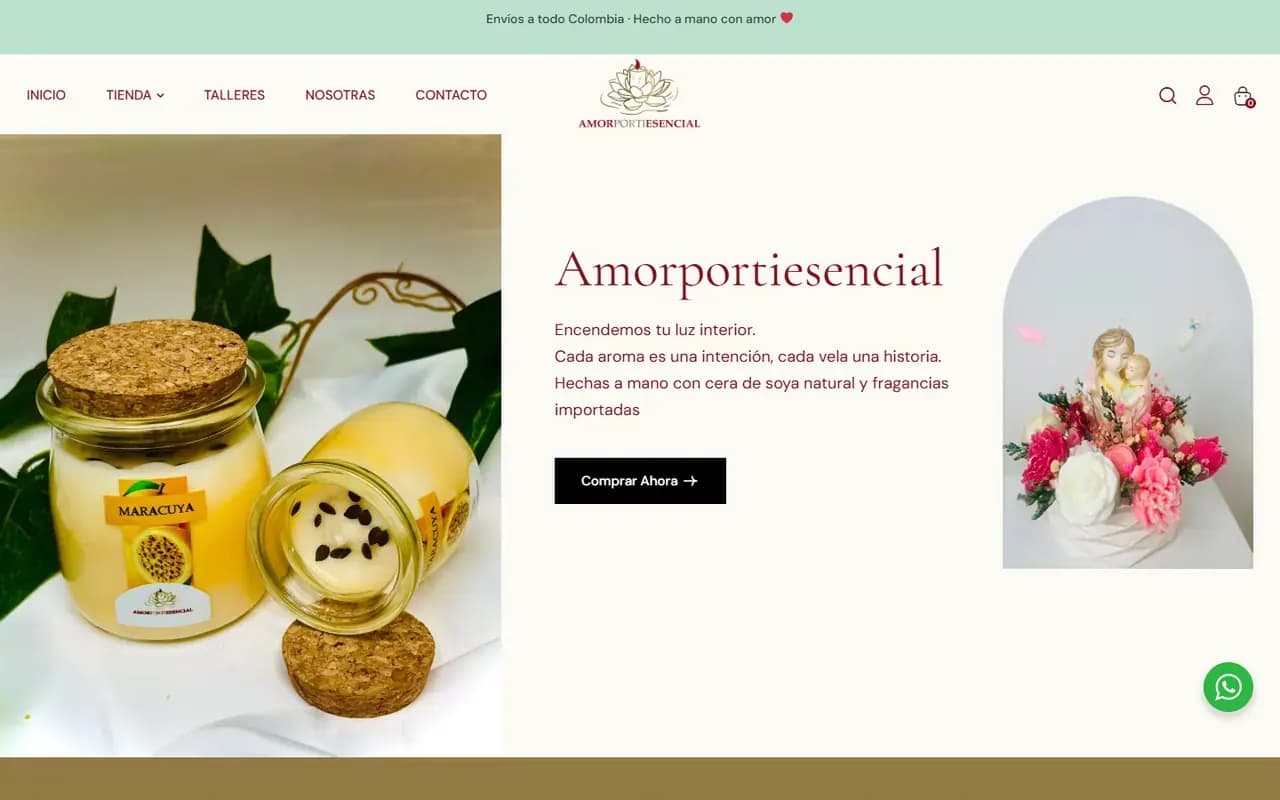 Captura del sitio web de Amorportiesencial