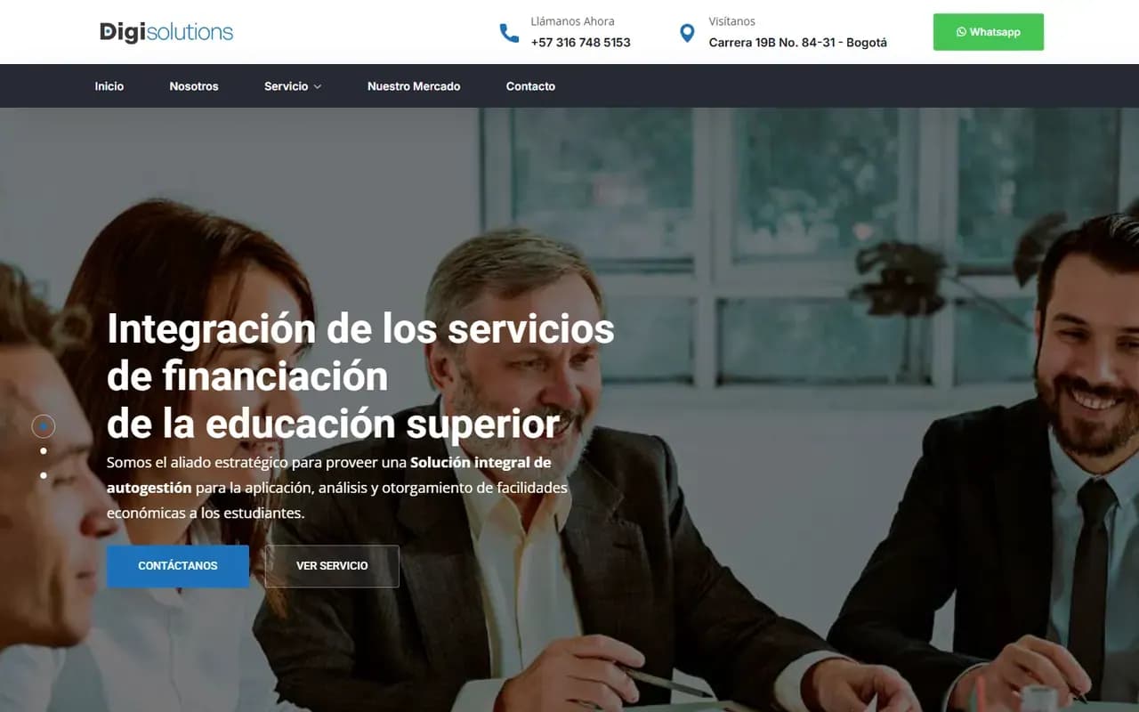 Captura del sitio web de Digisolutions