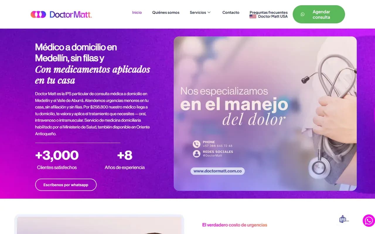 Captura del sitio web de Doctor Matt