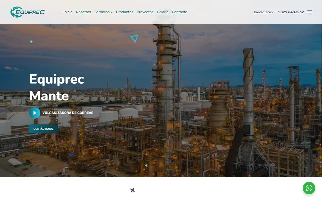Captura del sitio web de Equiprec SRL