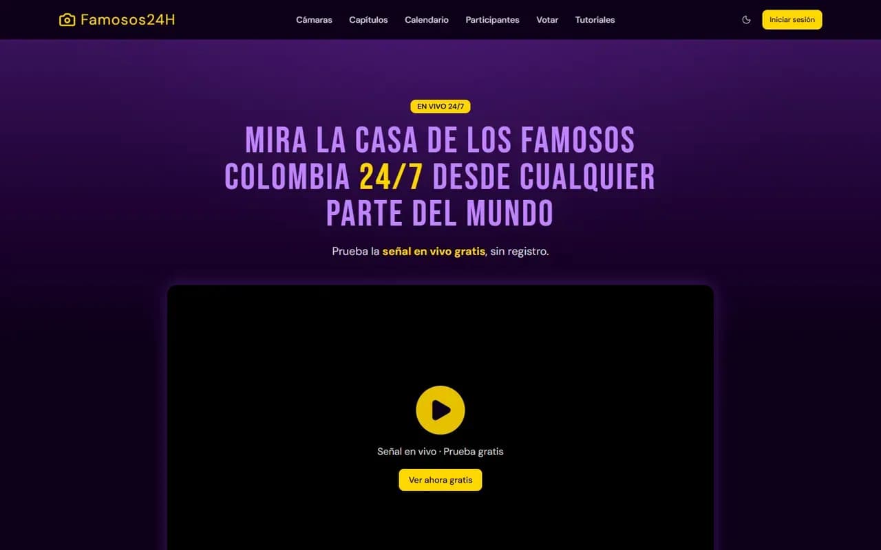 Captura del sitio web de Famosos24H