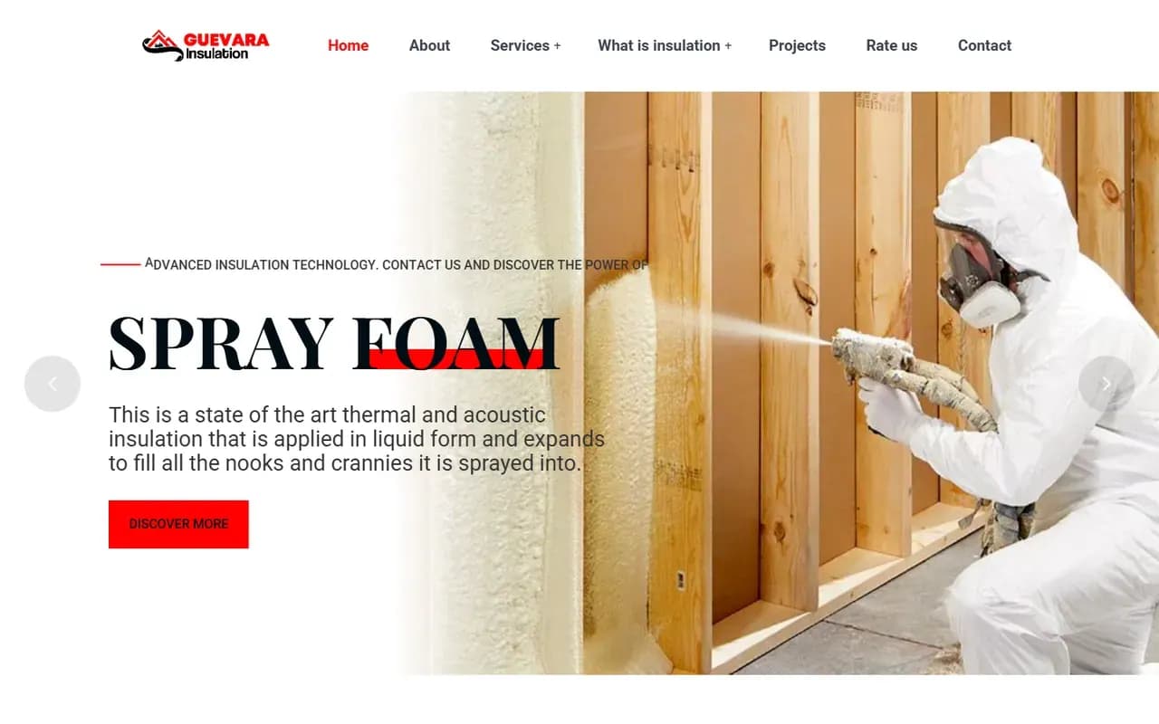 Captura del sitio web de Guevara Insulation