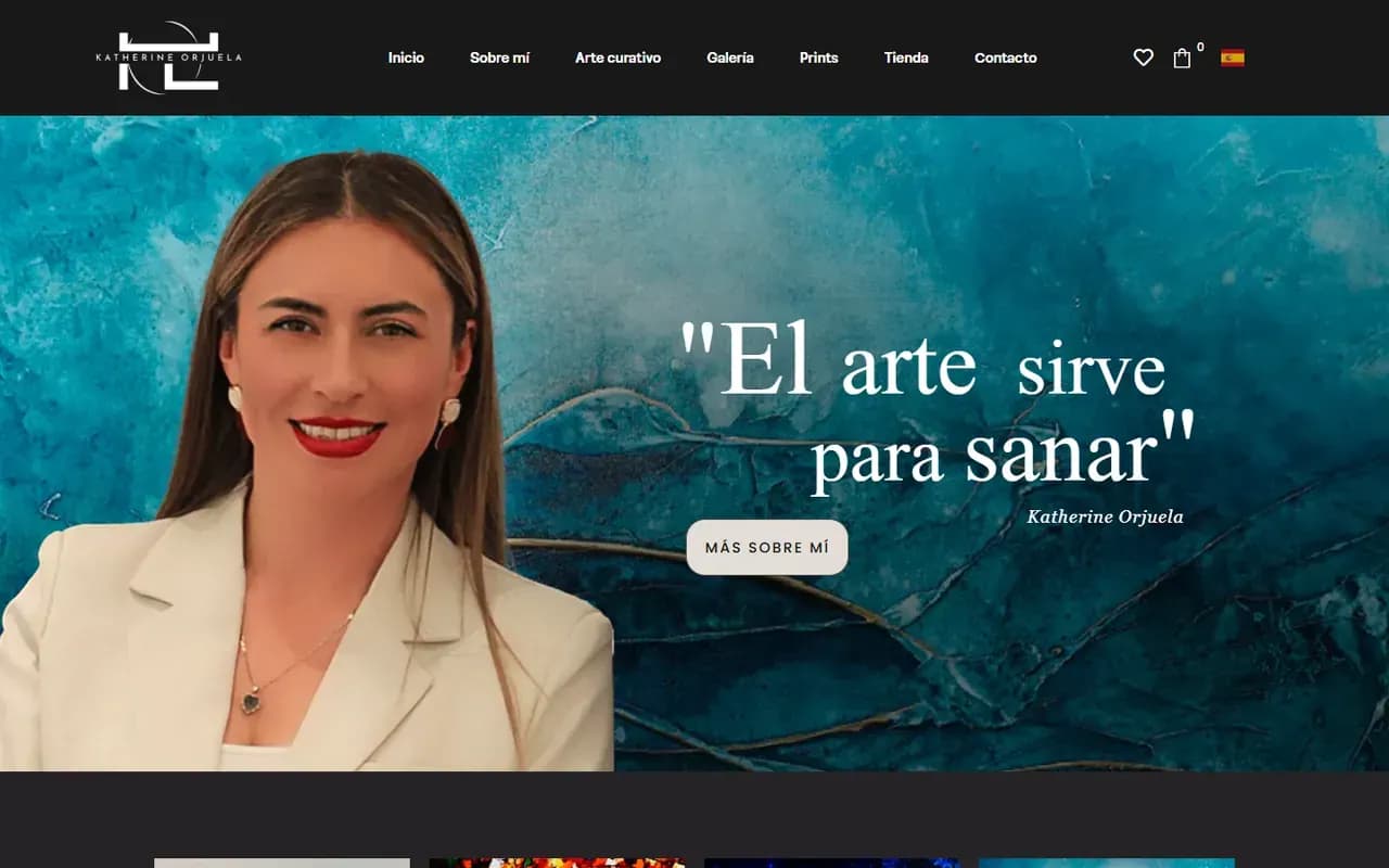Captura del sitio web de Katherine Orjuela