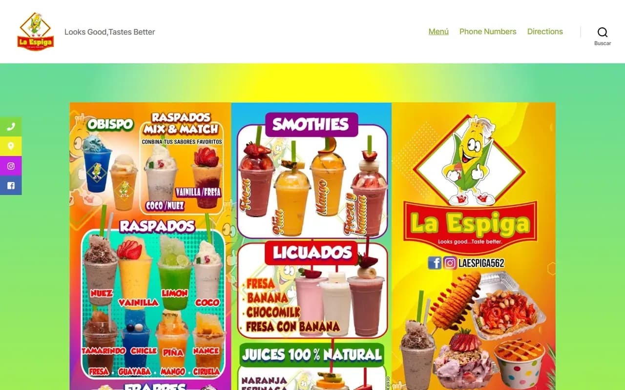 Captura del sitio web de La Espiga