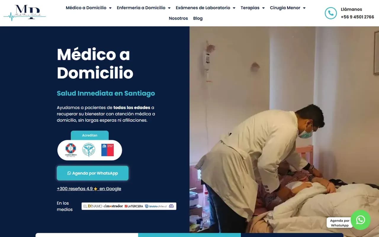 Captura del sitio web de MedPlus Salud