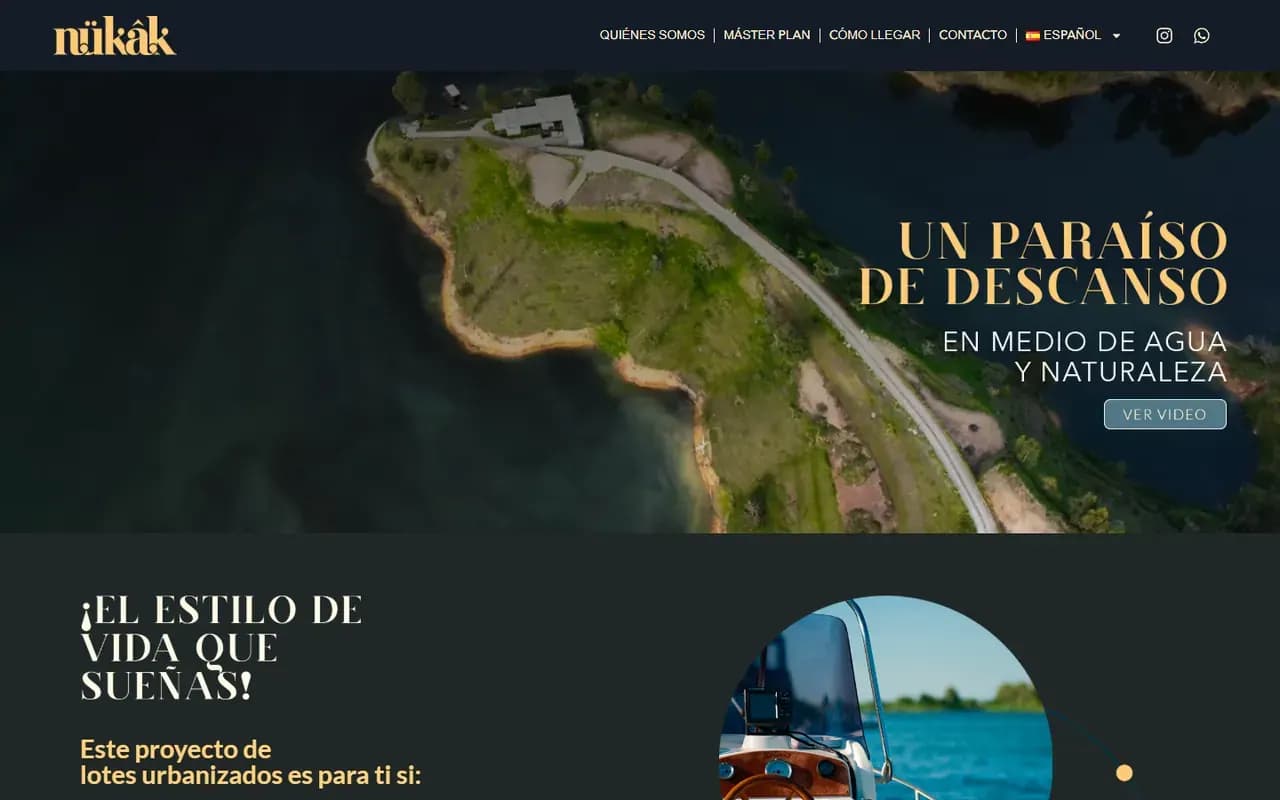 Captura del sitio web de Nukak
