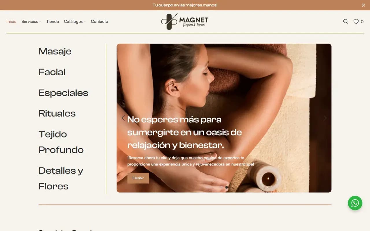 Captura del sitio web de Spa Magnet